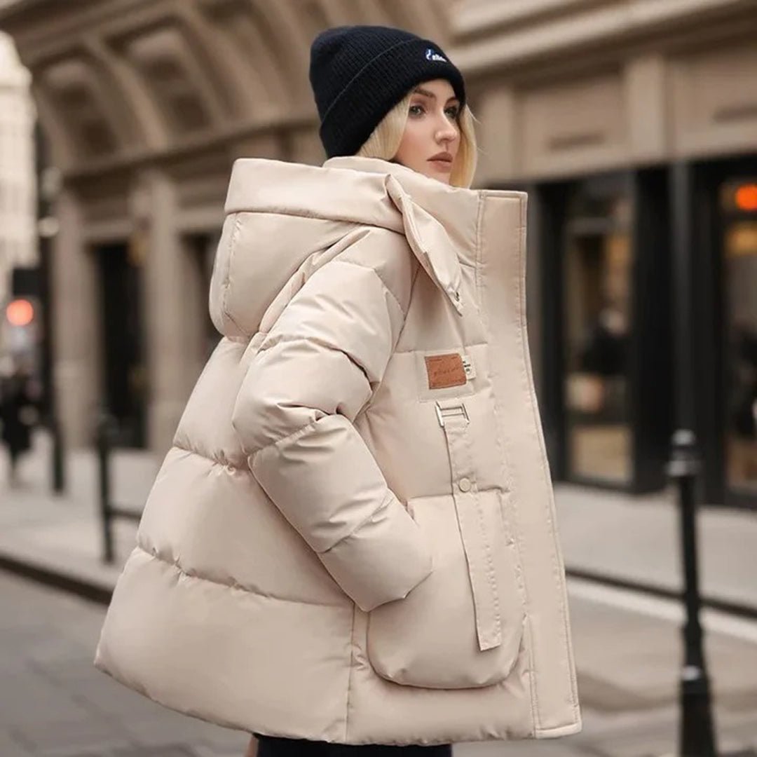 Haselnussbraun | Warme, isolierte Winterjacke