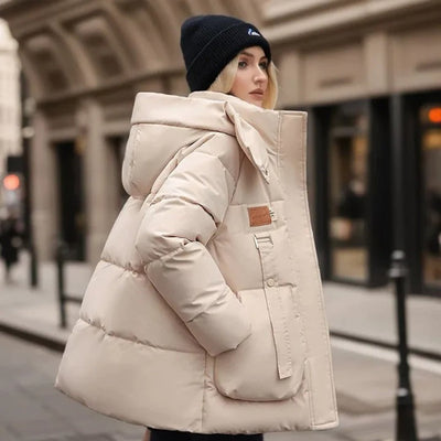Haselnussbraun | Warme, isolierte Winterjacke