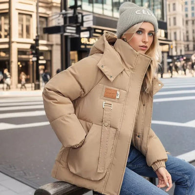 Haselnussbraun | Warme, isolierte Winterjacke