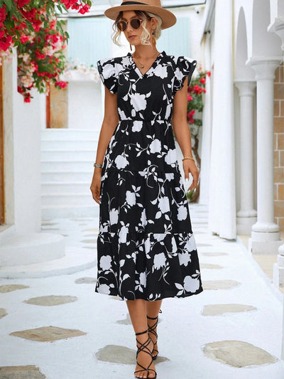 Nerys | Fließendes Blumenkleid im Vintage-Stil