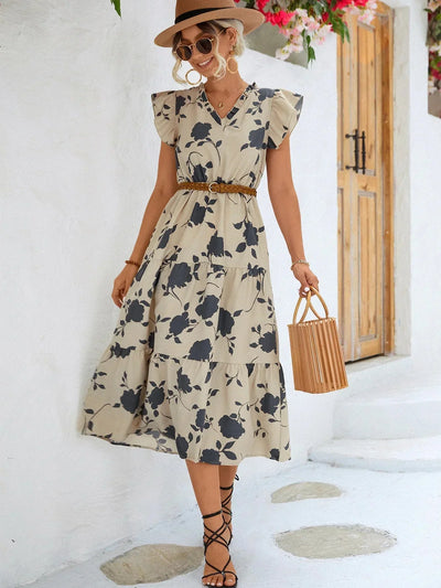 Nerys | Fließendes Blumenkleid im Vintage-Stil