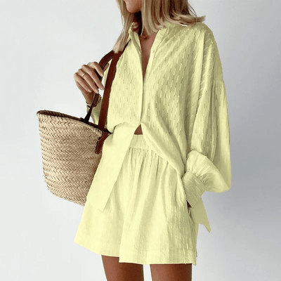 Mirelle | Set aus Hemd und Shorts mit Knopfleiste