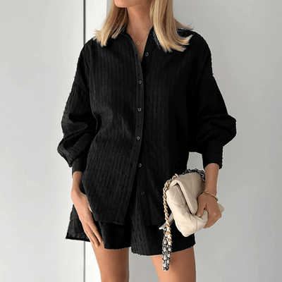 Mirelle | Set aus Hemd und Shorts mit Knopfleiste