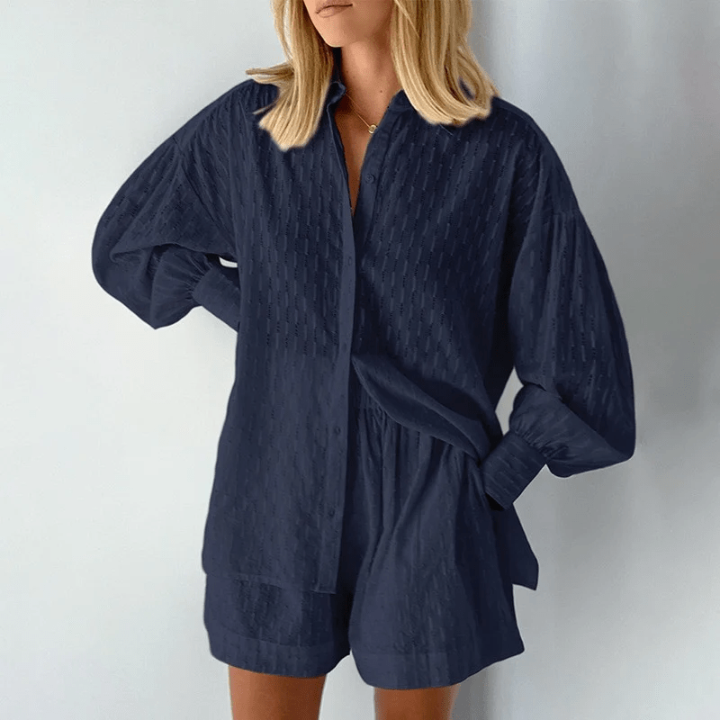 Mirelle | Set aus Hemd und Shorts mit Knopfleiste