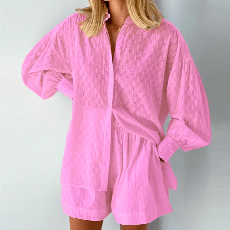 Mirelle | Set aus Hemd und Shorts mit Knopfleiste