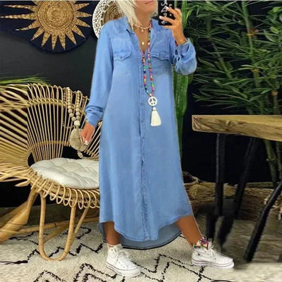 Fay | Fließendes, langärmliges Freizeitkleid