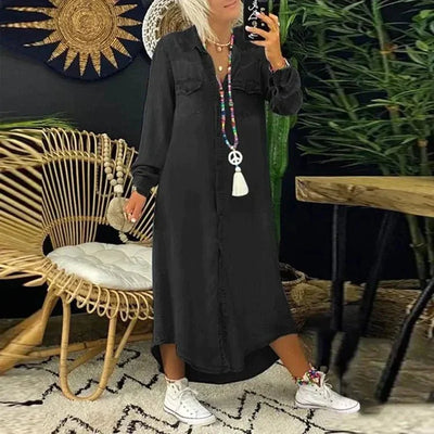 Fay | Fließendes, langärmliges Freizeitkleid