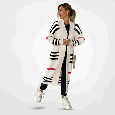 Riven | Gemütliche gestreifte Strickjacke mit Knopfleiste