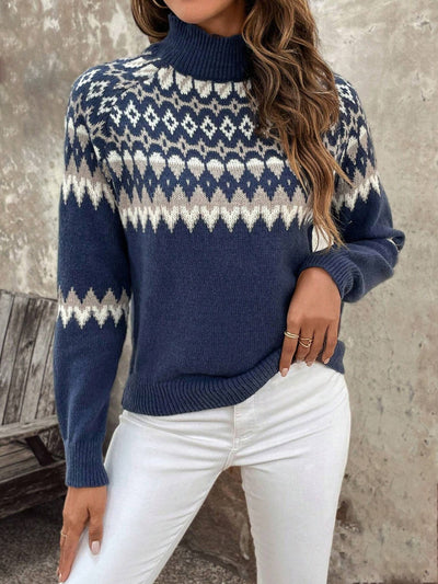 Tindra | Cozy Patterned Rollneck Sweater