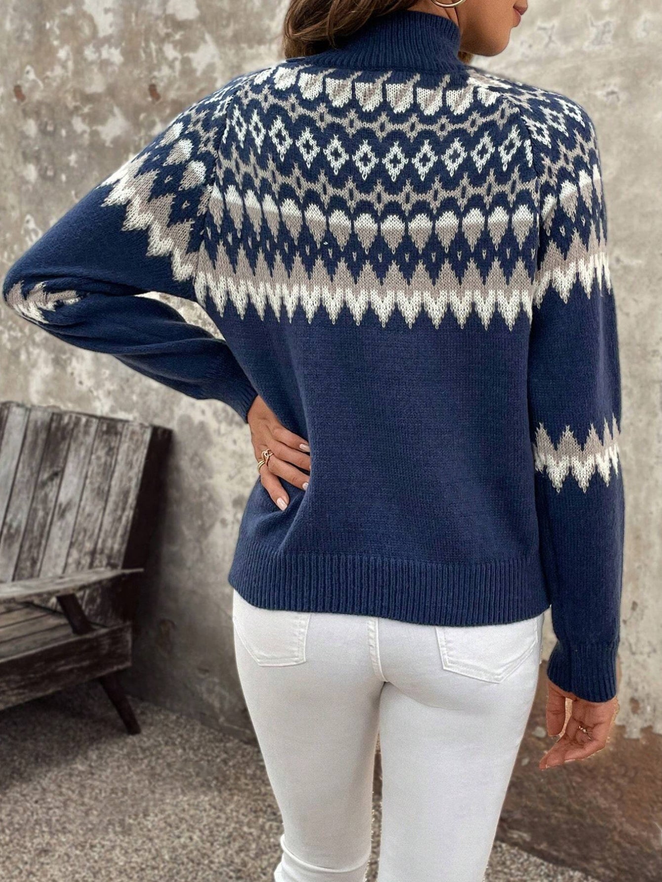 Tindra | Cozy Patterned Rollneck Sweater