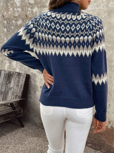 Tindra | Cozy Patterned Rollneck Sweater