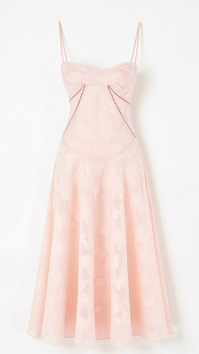 Elunara | Transparentes Maxikleid mit Blumenmuster