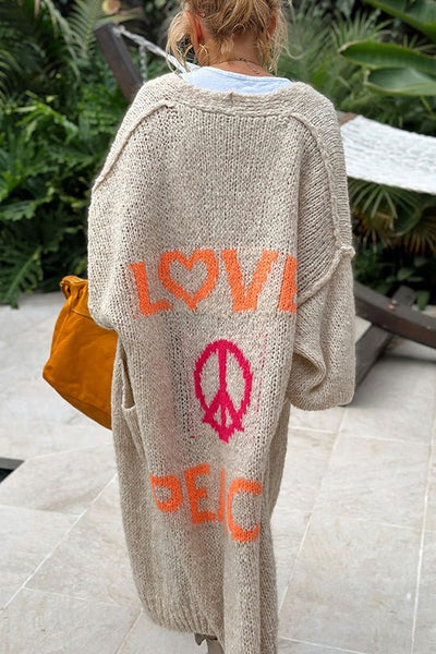 Elowenra | Drapierte lange Strickjacke