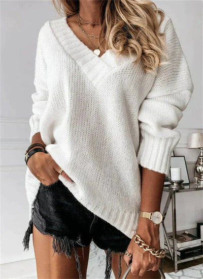Alisette | Strickpullover mit V-Ausschnitt