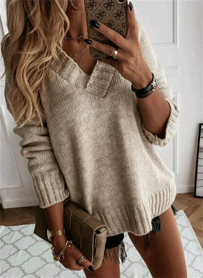 Alisette | Strickpullover mit V-Ausschnitt