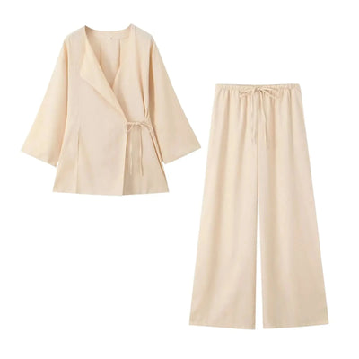 Selah | Elegantes zweiteiliges Wickeltop und Hose