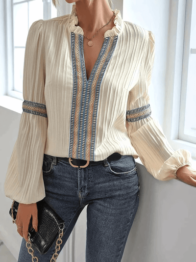 Selvara | Langarm-Plisseebluse