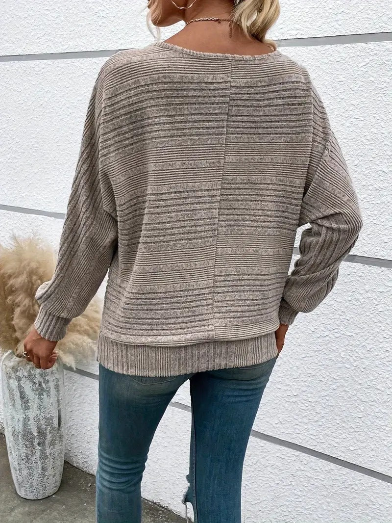 Calliope | Strukturierter Pullover mit Fledermausärmeln