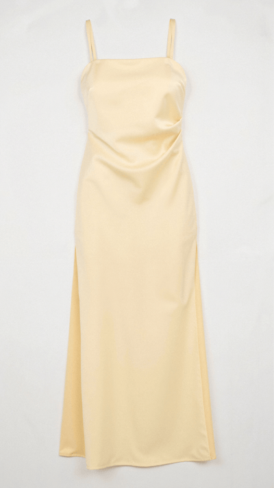 Aaliyah | Schmeichelndes Trägerkleid mit Oberschenkelschlitz
