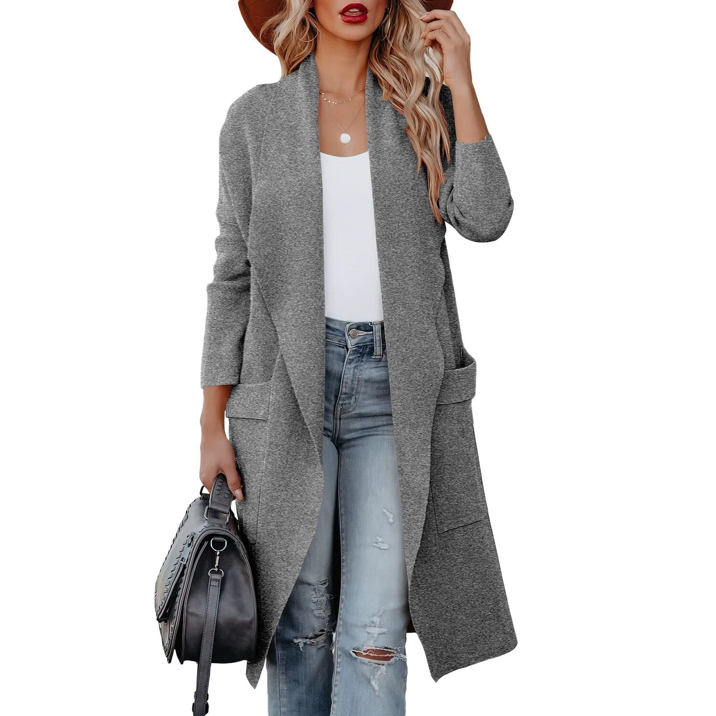 Kathrine | Kuschelige lange Strickjacke