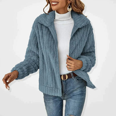 Elvarin | Gerippte, gemütliche Jacke mit Reißverschluss