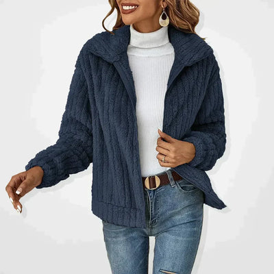 Elvarin | Gerippte, gemütliche Jacke mit Reißverschluss