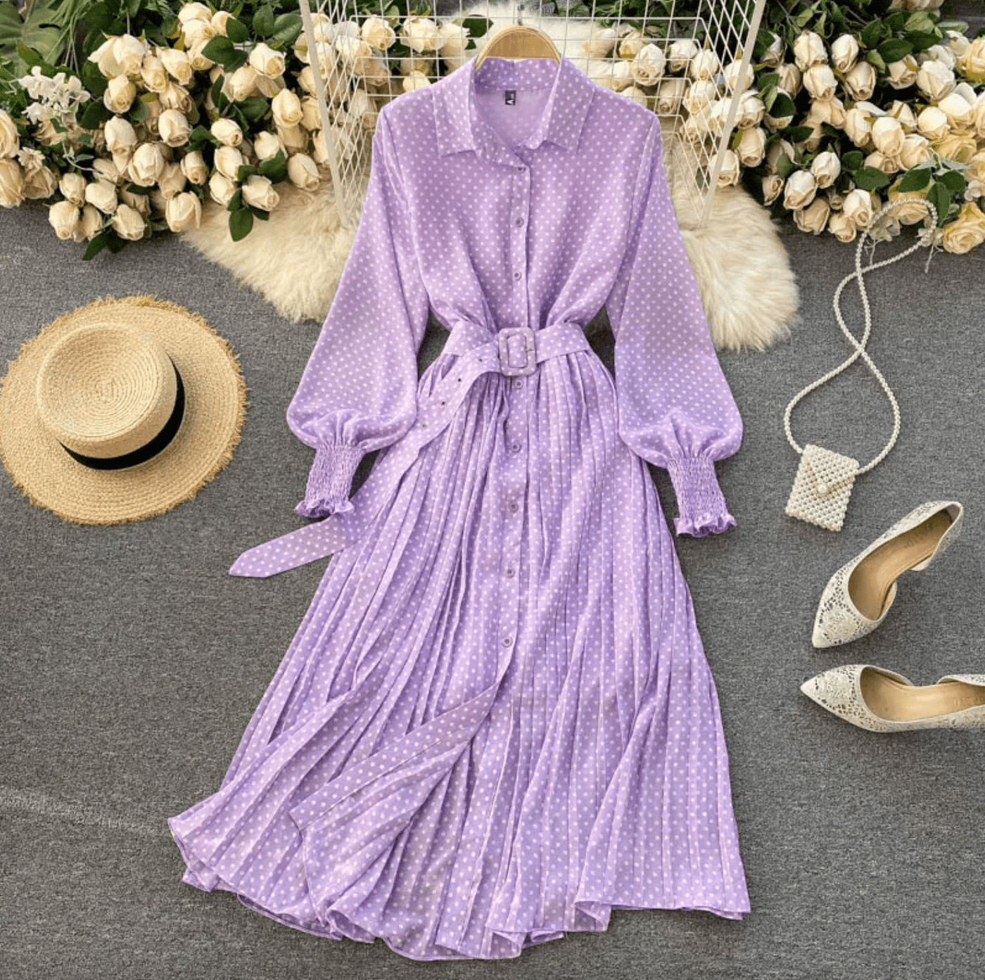 Virelune | Duskdot – Gerafftes Midikleid
