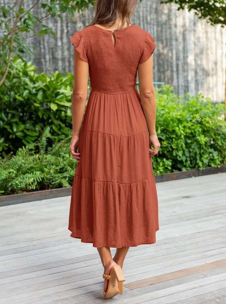 Leana | Elegantes, fließendes Midikleid in A-Linie