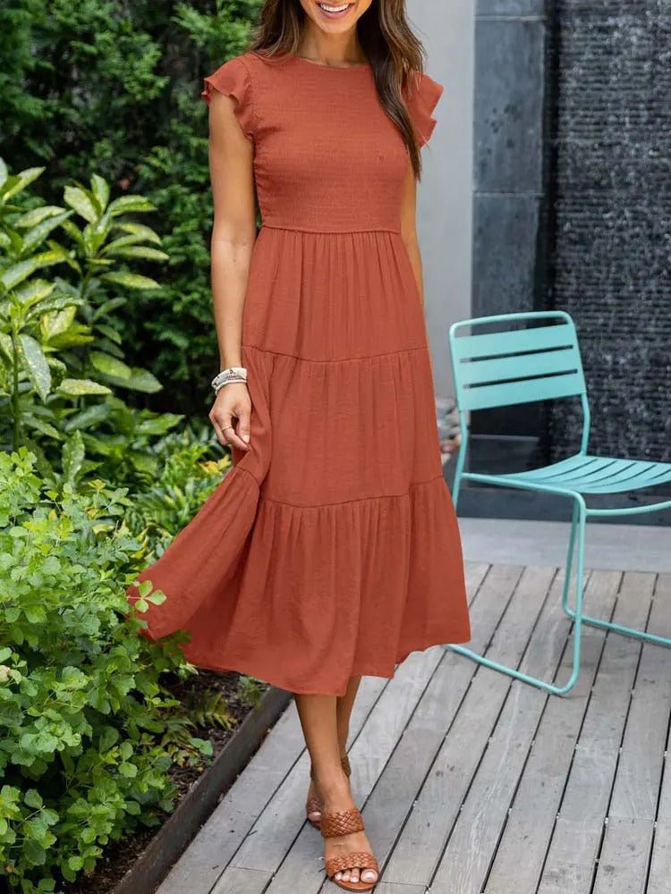 Leana | Elegantes, fließendes Midikleid in A-Linie