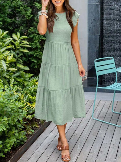 Leana | Elegantes, fließendes Midikleid in A-Linie