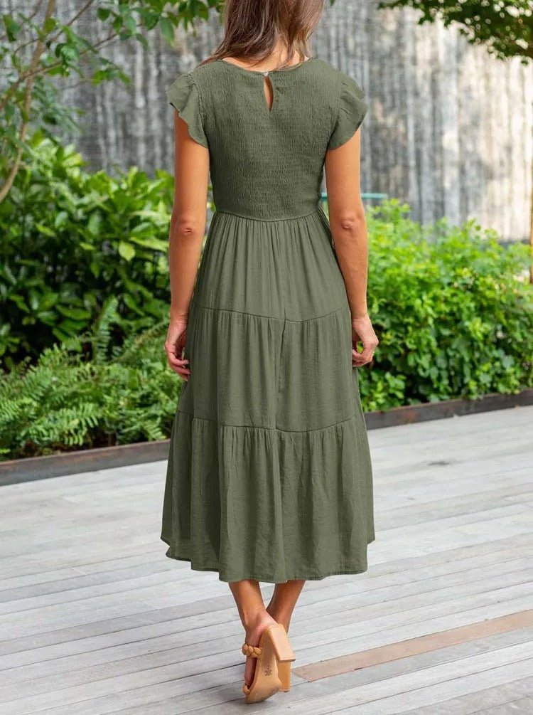 Leana | Elegantes, fließendes Midikleid in A-Linie
