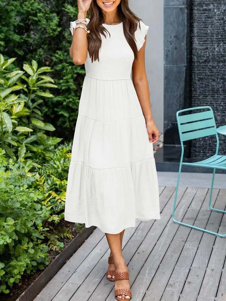 Leana | Elegantes, fließendes Midikleid in A-Linie