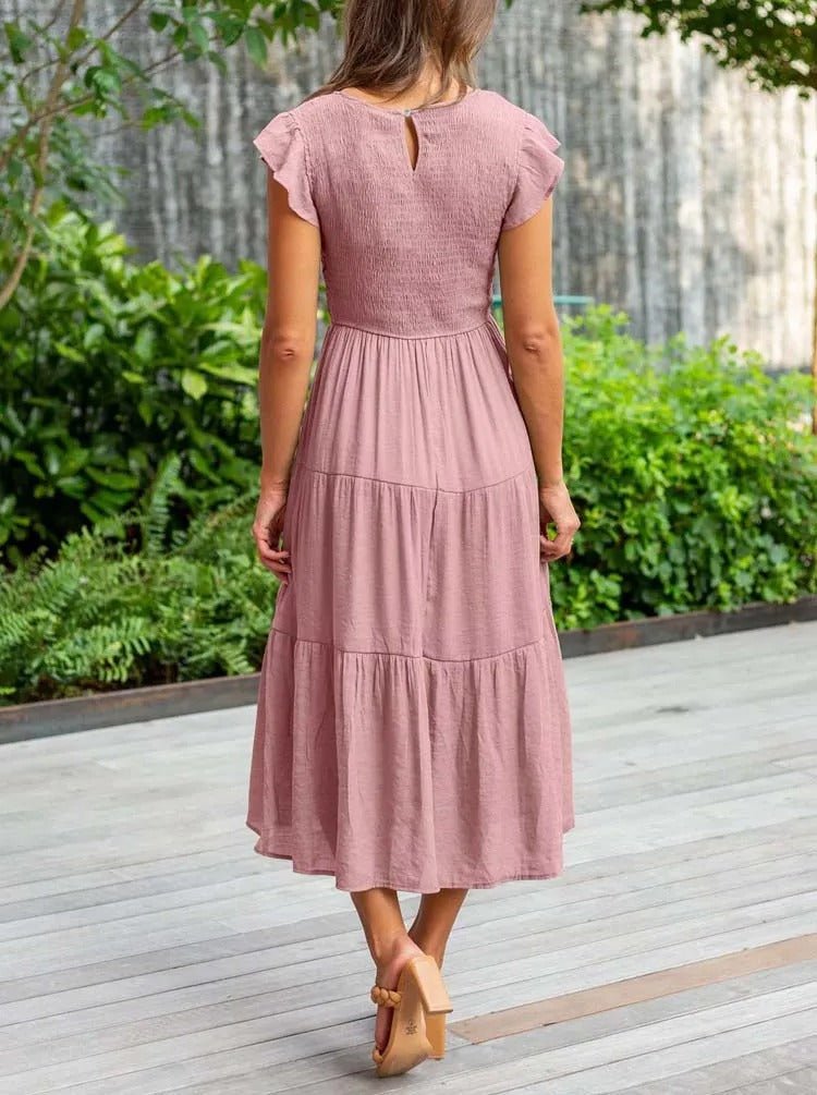 Leana | Elegantes, fließendes Midikleid in A-Linie