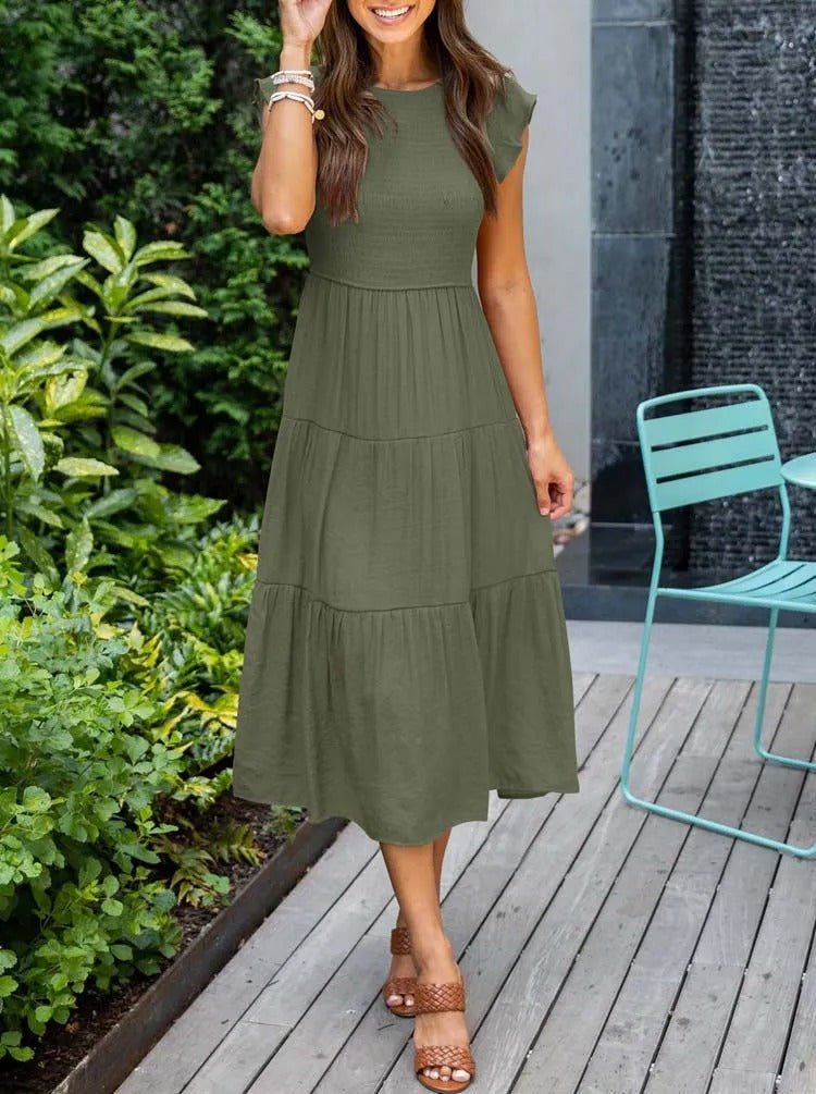 Leana | Elegantes, fließendes Midikleid in A-Linie