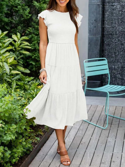 Leana | Elegantes, fließendes Midikleid in A-Linie