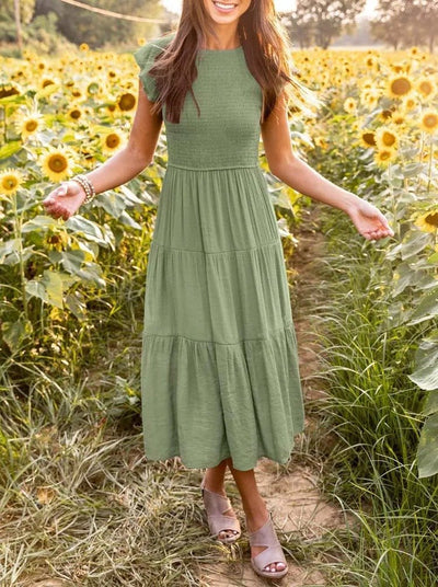 Leana | Elegantes, fließendes Midikleid in A-Linie