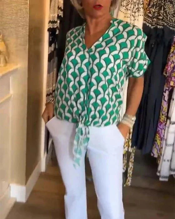 Lilith | Bedruckte Bluse im Vintage-Stil