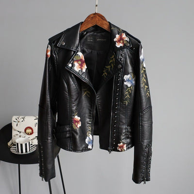 Auralith | Motorradjacke mit Blumenprägung