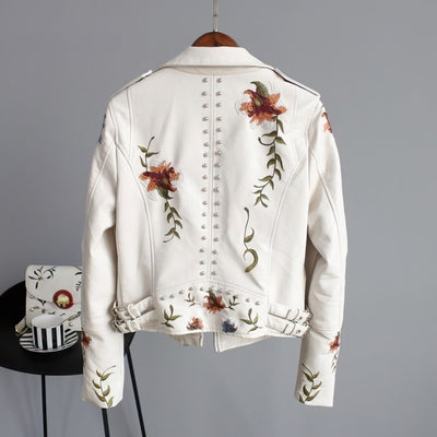 Auralith | Motorradjacke mit Blumenprägung