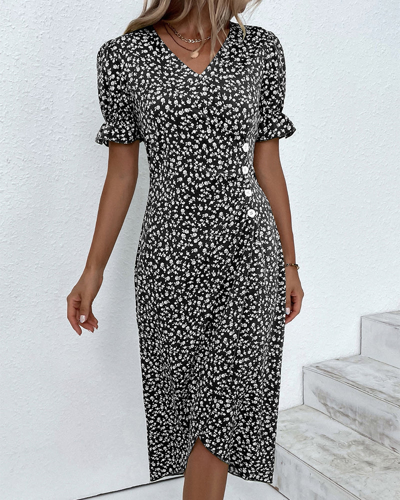 Ellie | Romantisches Kleid mit Blumendruck