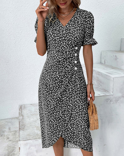 Ellie | Romantisches Kleid mit Blumendruck