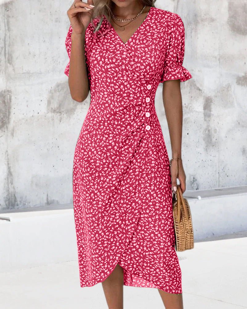 Ellie | Romantisches Kleid mit Blumendruck