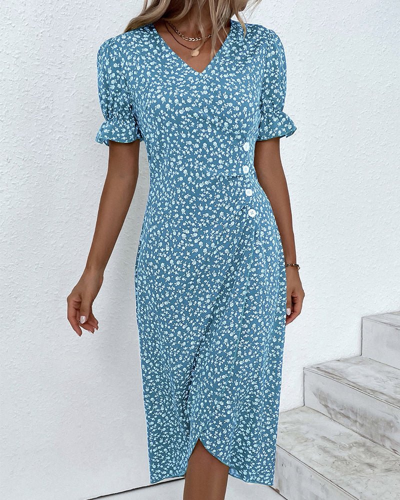 Ellie | Romantisches Kleid mit Blumendruck