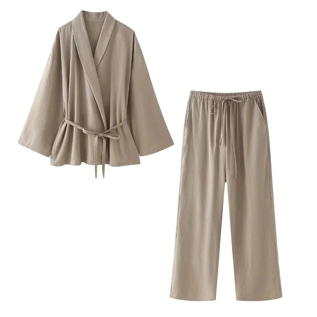 Jorella | Raffiniertes Wickeltop- und Hosenset