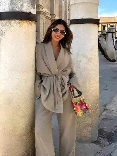 Jorella | Raffiniertes Wickeltop- und Hosenset
