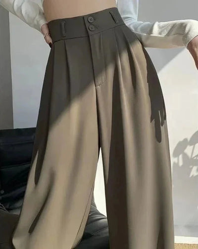 Mayla | Fließende Hose mit hohem Bund und weitem Bein