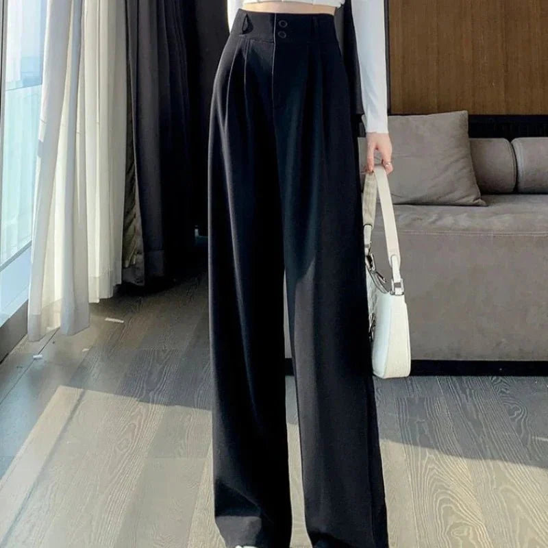 Mayla | Fließende Hose mit hohem Bund und weitem Bein