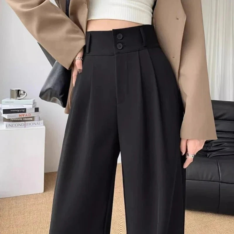 Mayla | Fließende Hose mit hohem Bund und weitem Bein