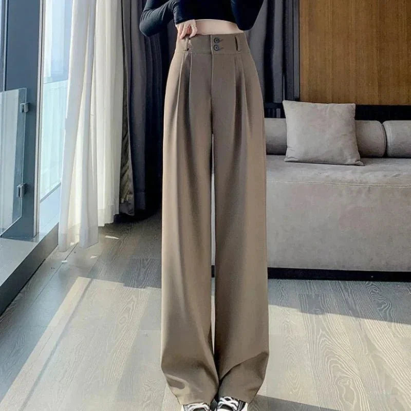 Mayla | Fließende Hose mit hohem Bund und weitem Bein