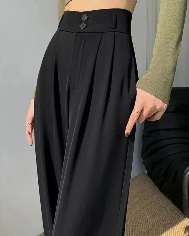 Mayla | Fließende Hose mit hohem Bund und weitem Bein